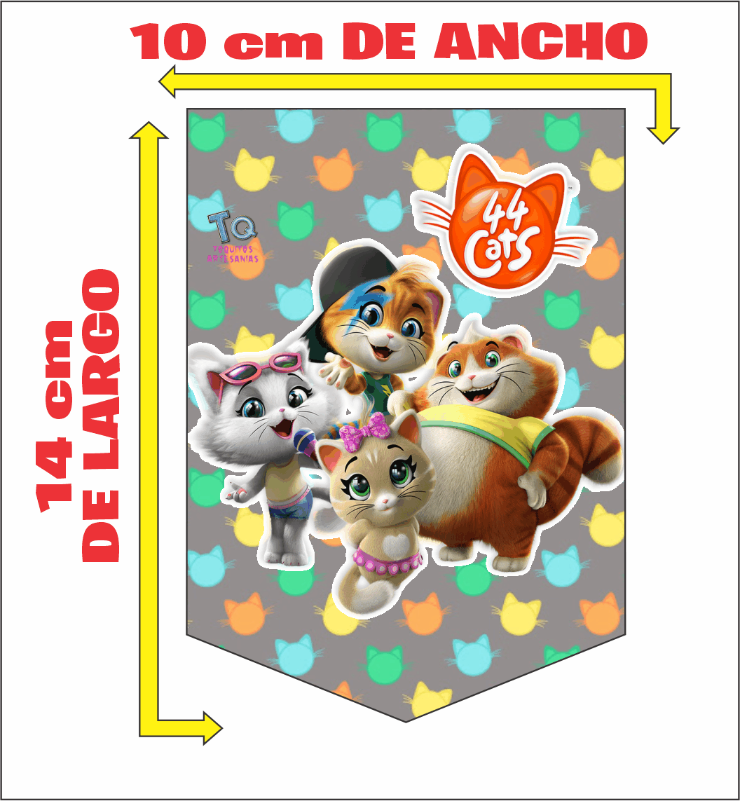 44 Gatos Banderín con nombre Sakura Artesania