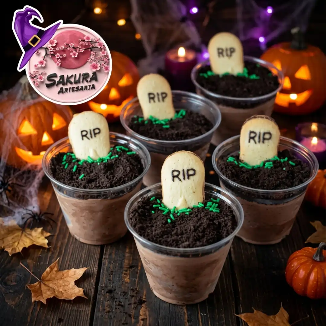 Postres Shot Halloween RIP