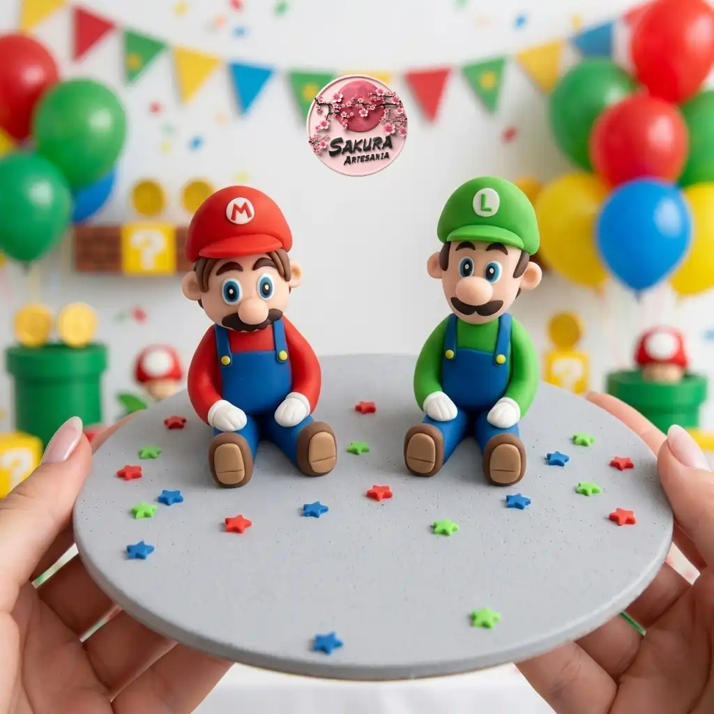 Mario bros+luigi Adorno porcelana fría - Imagen 2