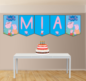 Peppa Pig Banderín con Nombre