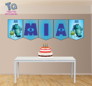 Monster Inc Banderín con Nombre