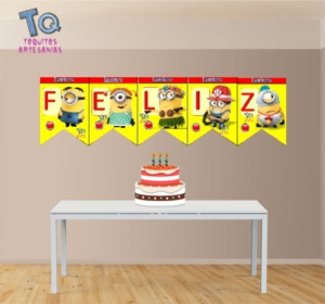 Minions Banderín feliz Cumple