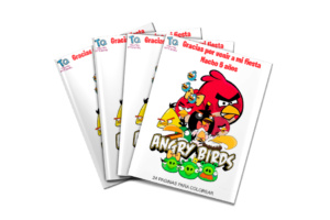 Libros souvenirs Angry Birds personalizados