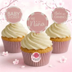 Cupcakes merengue Baby Shower Niña