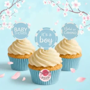 Cupcakes merengue Baby Shower niño