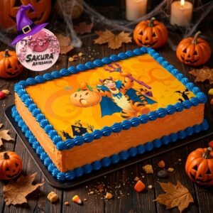 Torta Merengue y lamina Tigger Halloween