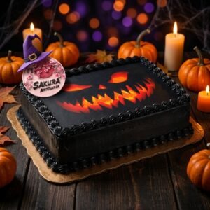 Torta Merengue y lamina Terror calabaza Halloween