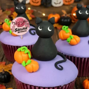 Cupcake gato negro Halloween