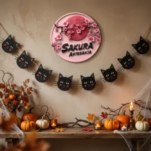 Guirnalda Gato negro Halloween