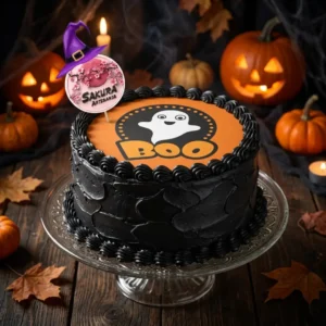 Torta Merengue y lamina Fantasma Halloween