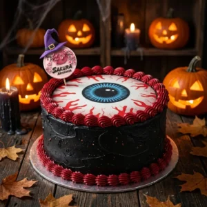 Torta Merengue y lamina Ojo Halloween