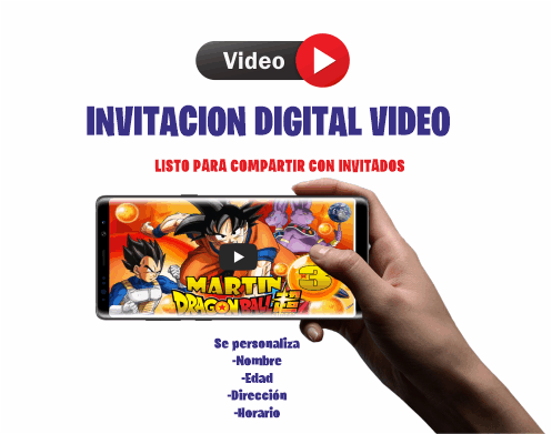 Dragon Ball z Video Digital invitación