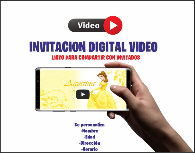 La bella y la bestia Video Digital invitación