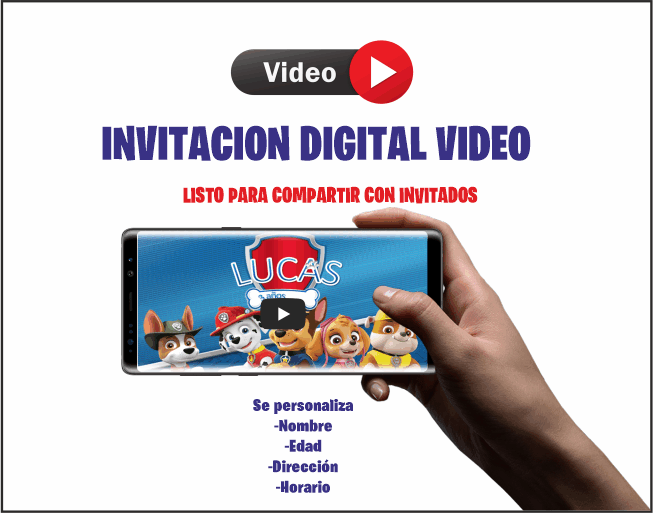 Patrulla canina Video Digital invitación