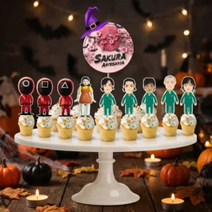 Cupcake Toppers el juego del calamar x10u