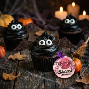 Cupcake Murciélagos Halloween