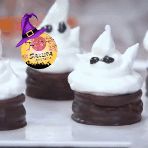 Alfajores Halloween chocolate fantasmas