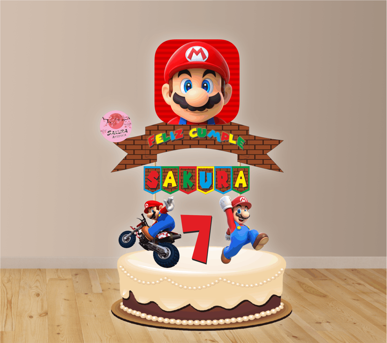Topper Set X 4 Torta Mario Bros Cumpleaños - La Botica