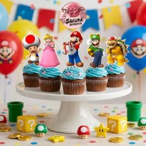 Cupcake topper Mario Bros x10u