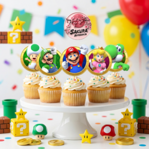 Cupcake Toppers Mario bros x10u