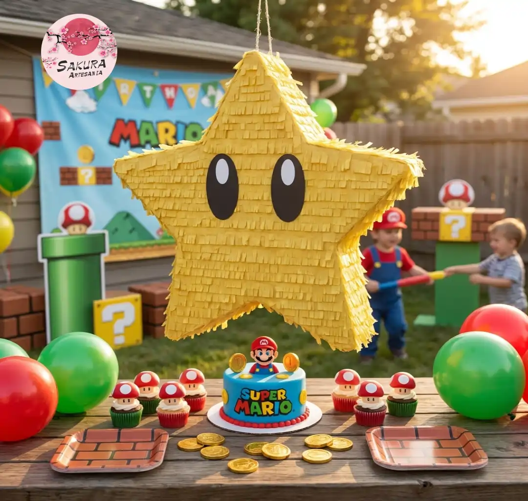 Piñata estrella mario bros