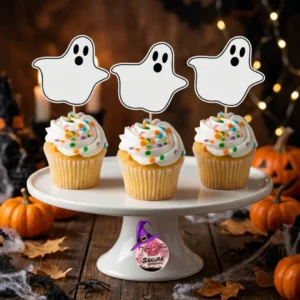 cupcake topper Halloween fantasmas x10