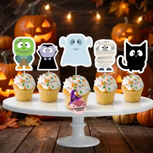 cupcake topper Halloween personajes x10