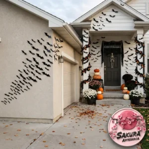 kit Halloween Decoracion Murciélagos 3d x100