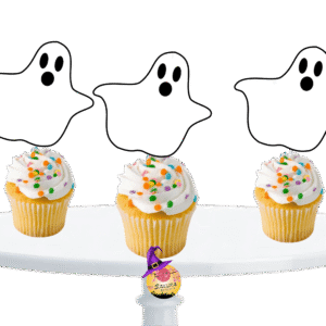 cupcake topper Halloween fantasmas x10