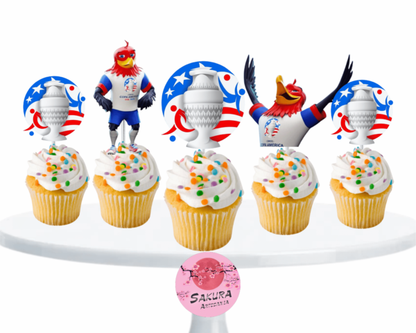 cupcake topper Copa America x10