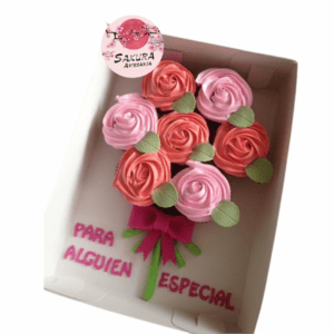 Cupcake ramo + frase edición San Valentín