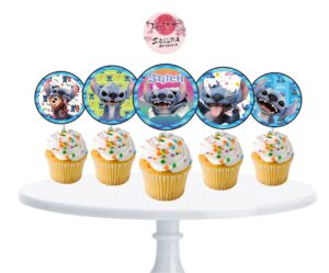 cupcake topper Stitch Live Action x10