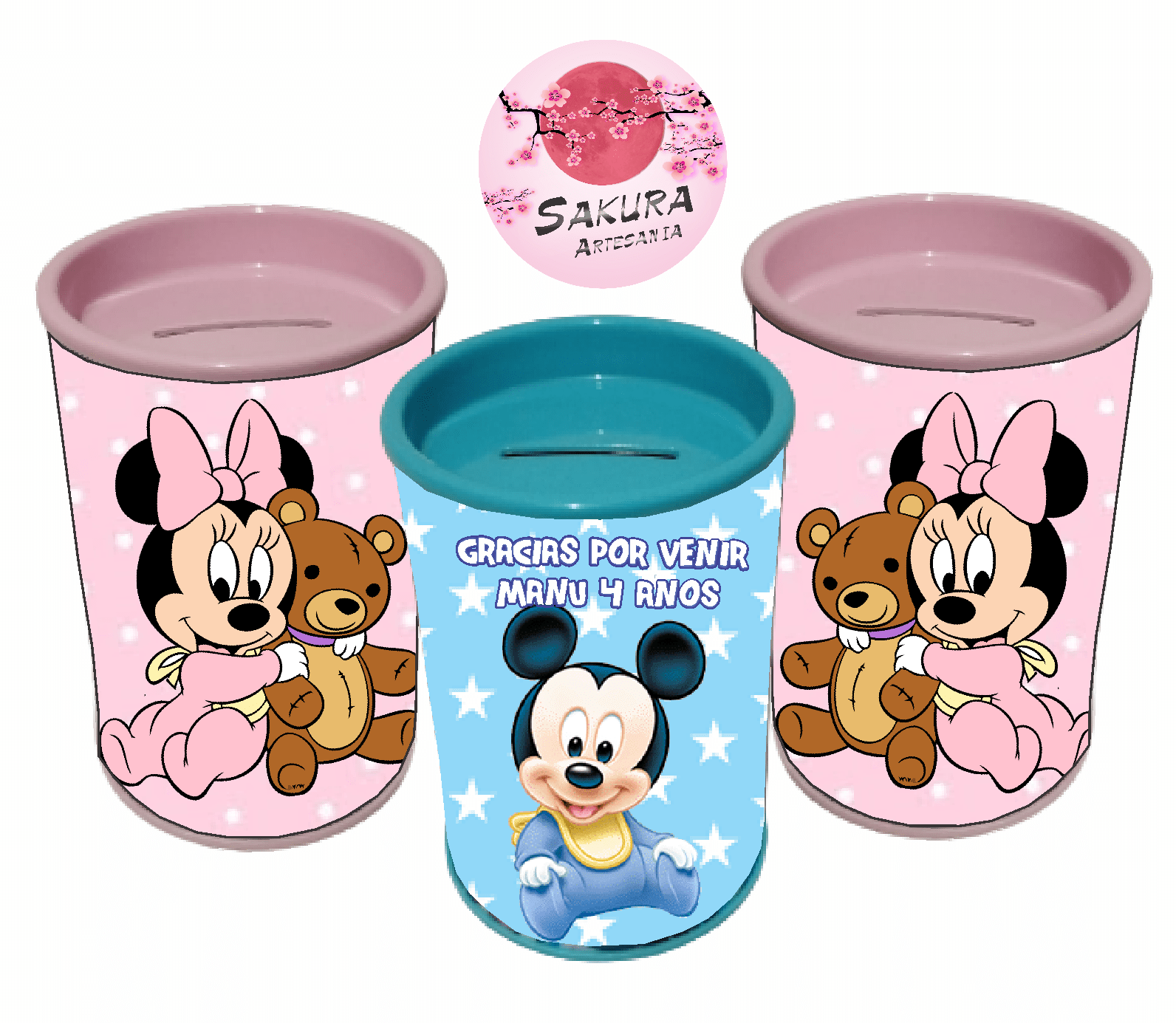 Minnie y Mickey Bebé Alcancía Souvenirs