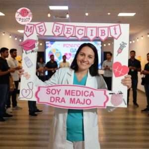 Marco Selfie Doctora medica Graduacióne
