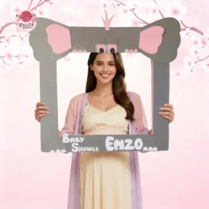 Marco Selfie Elefante baby shower niña
