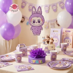 Labubu Centro de mesa violeta