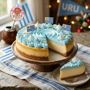 Postre cheesecake edicion celeste