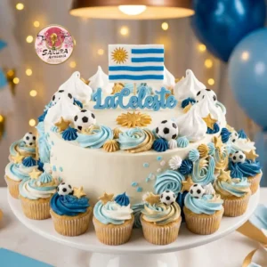 Combo Torta celeste +10 cupcake