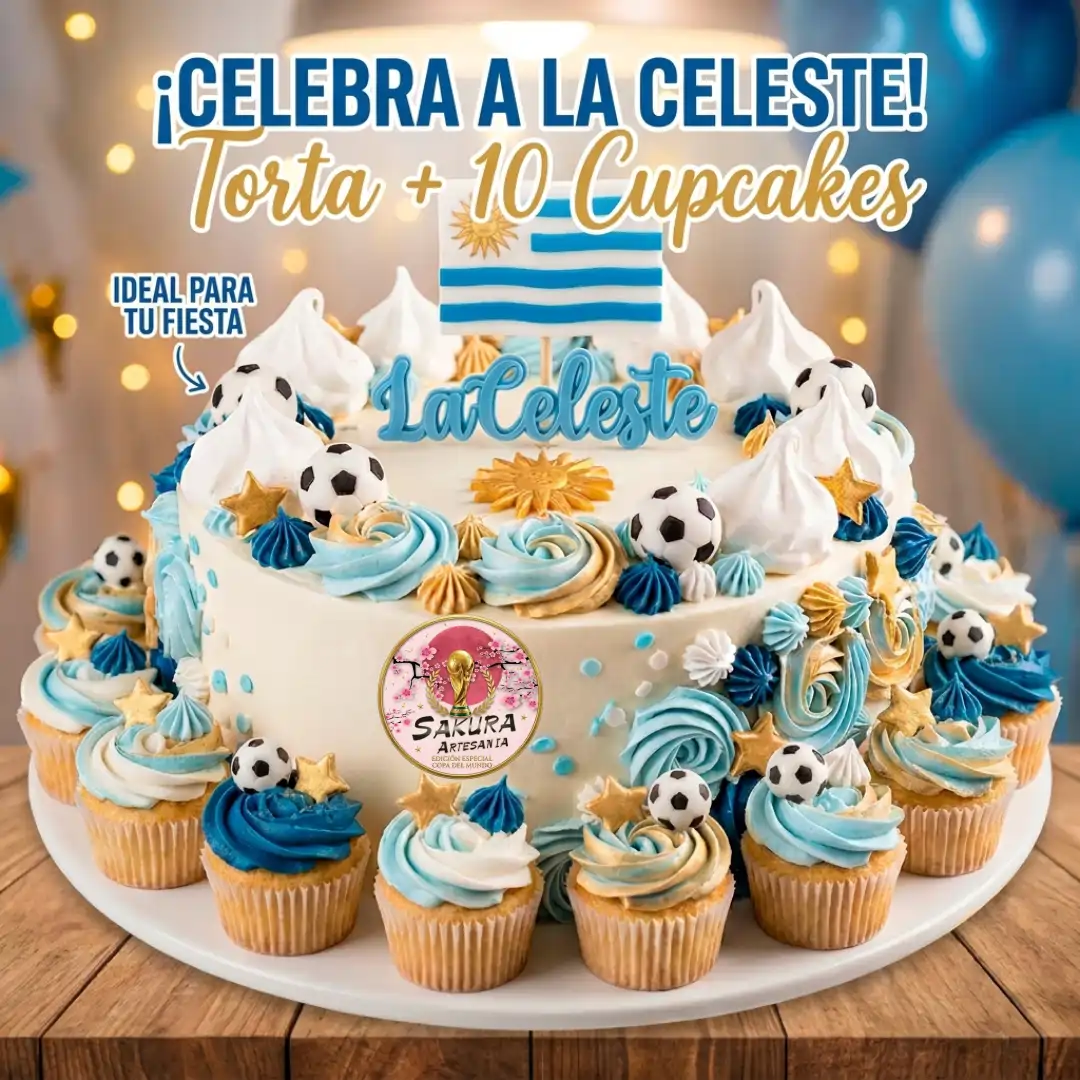 Combo Torta celeste +10 cupcake - Imagen 2