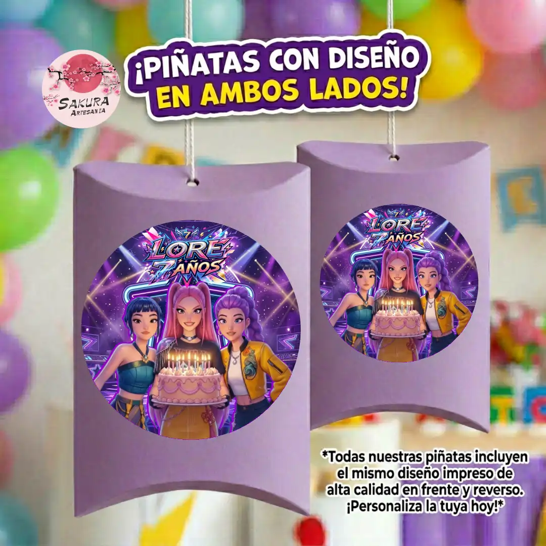 Piñata almohada princesas guerreras K-pop - Imagen 2