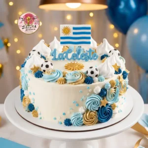 Torta Uruguay celeste