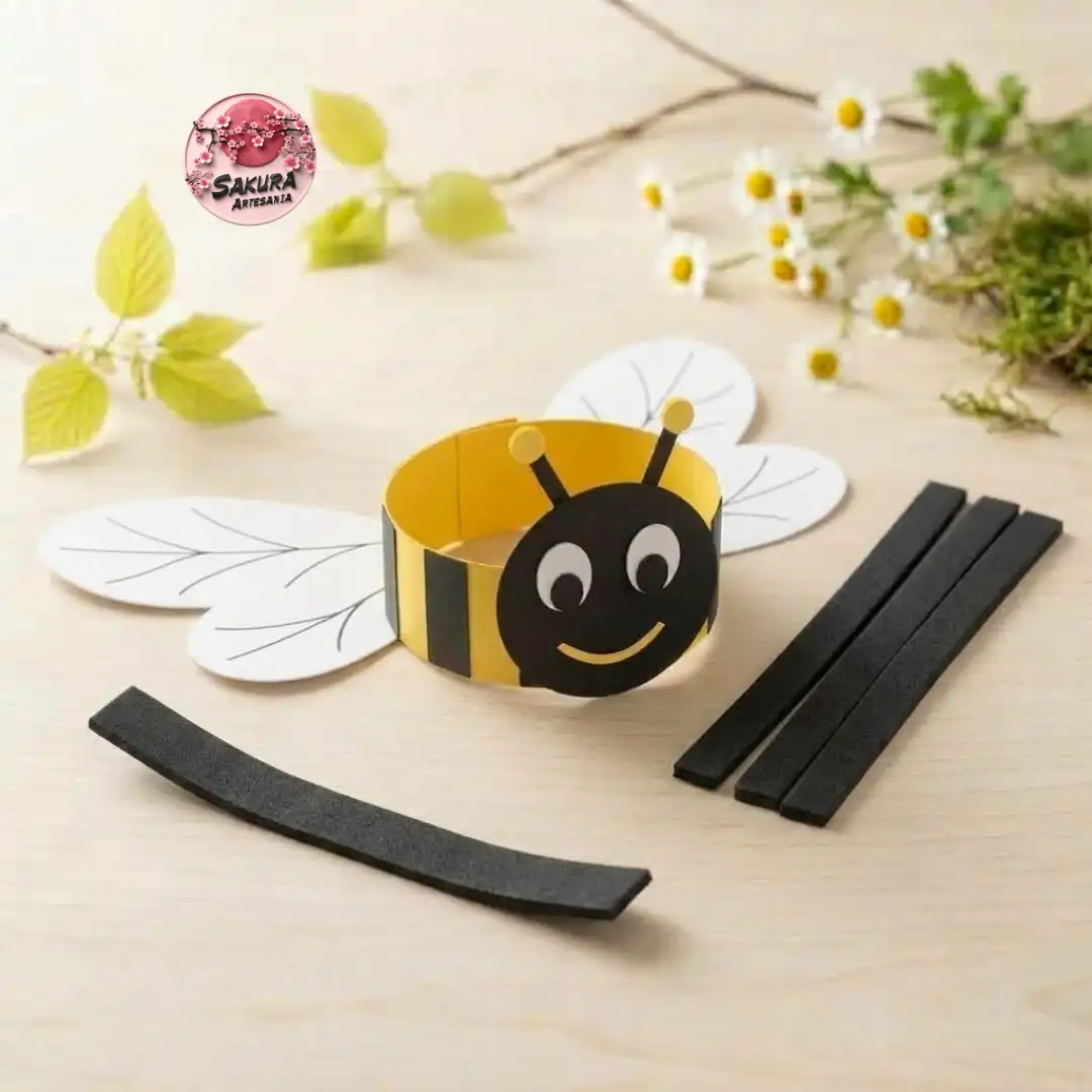 Abeja kit primavera Gorro+alas+tiras - Imagen 4