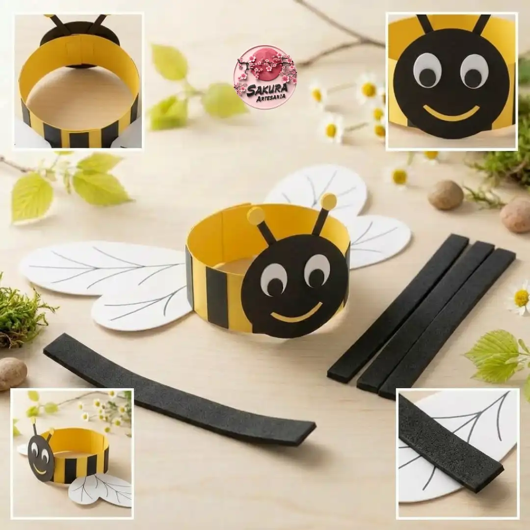 Abeja kit primavera Gorro+alas+tiras - Imagen 2